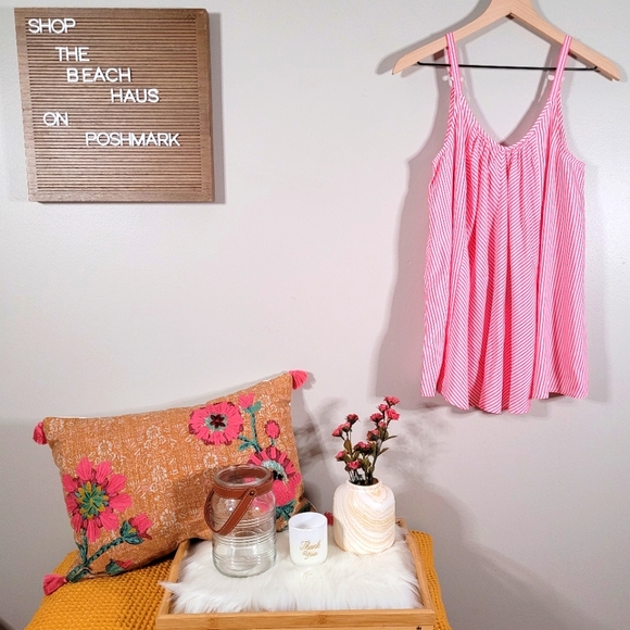 NEW Tommy Bahama Palm Cove Pink and White Striped Swing Cami Top Small MSRP $100 - Picture 10 of 16